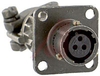 CONNECTOR,WALL MOUNTING RECEPTACLE W/CABLE CLAMP,CLASS E,3 #20 SOLDER SOCKET CON - 70010417 - Allied Electronics, Inc.