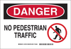 Brady B-401 Polystyrene Rectangle White Pedestrian & Crosswalk Sign - 10 in Width x 7 in Height - TEXT: NO PEDESTRIAN TRAFFIC - 123738 - 754473-79417 - R. S. Hughes Company, Inc.
