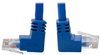 Cat6 UTP Patch Cable (RJ45), Up-Angle Male/Down-Angle Male - 3 ft., Gigabit, Molded, Blue -- N204-003-BL-UD