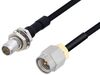 Slide-On BMA Plug Bulkhead to SMA Male Cable 36 Inch Length Using PE-SR405FLJ Coax - PE3C4854-36 - Pasternack