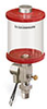 Red Color Key, Clear View Single Feed Electro Lubricator, 1 pt Pyrex Reservoir, 3/8” Male NPT, 24VDC - B5160-016PB024D3RW - Oil-Rite Corp.