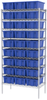 Akro-Mils Nest & Stack 2000 lb Adjustable Blue Chrome Steel Open Adjustable Fixed Shelving System - 30 Bins - 2000 lb Total Capacity - AWS183635180 BLUE - AWS183635180 BLUE - R. S. Hughes Company, Inc.
