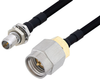 Slide-On BMA Plug Bulkhead to SMA Male Cable 36 Inch Length Using PE-SR402FLJ Coax - PE3C4906-36 - Pasternack