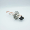 Thermocouple-Power Feedthrough, 2 Pairs Type J, w/ Miniature TC Connectors, 5000 Volts, 60 Amps, 3 Pins, 2.75″ Conflat Flange - A0800-1-CF - MPF Products, INC.