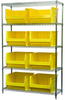 Akro-Mils Akrobin 2000 lb Adjustable Yellow Chrome Steel Open Adjustable Fixed Shelving System - 24 Bins - 2000 lb Total Capacity - AWS184830280 YELLOW - AWS184830280 YELLOW - R. S. Hughes Company, Inc.