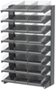 Akro-Mils APRS 900 lb Clear Gray Powder Coated Steel 16 ga Single Sided Fixed Rack - 36 3/4 in Overall Length - 24 Bins - Bins Included - APRS18178SC - APRS18178SC - R. S. Hughes Company, Inc.
