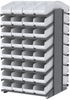 Akro-Mils 1800 lb White Gray Powder Coated Steel 16 ga Double Sided Fixed Rack - 36 3/4 in Overall Length - 64 Bins - Bins Included - APRD18088 WHITE - APRD18088 WHITE - R. S. Hughes Company, Inc.