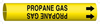 Brady Bradysnap-On B-915 Black on Yellow Plastic Snap-On Pipe Marker - 1/2 in Character Height - Printed Msg = PROPANE GAS with Right Arrow - 4114-A - 754476-47962 - R. S. Hughes Company, Inc.