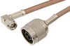 Reverse Polarity SMA Male Right Angle to N Male Cable 12 Inch Length Using RG400 Coax - PE35991-12 - Pasternack