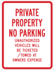 Brady B-959 Aluminum Rectangle White Parking Restriction, Permission & Information Sign - 18 in Width x 24 in Height - Reflective - TEXT: PRIVATE PROPERTY NO PARKING - 115550 - 754473-18533 - R. S. Hughes Company, Inc.