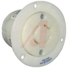 Receptacle, Flanged; 20 A; 250 VAC; L15-20R; White; Steel-Nickel Plated; Brass - 70116417 - Allied Electronics, Inc.