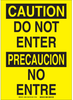 Brady B-401 High Impact Polystyrene Rectangle White Restricted Area / No Trespassing Sign - Language English / Spanish - TEXT: CAUTION DO NOT ENTER - 38600 - 754473-38600 - R. S. Hughes Company, Inc.