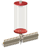 Red Color Key, Clear View Multiple Feed Electro Lubricator, 1 gal Acrylic Reservoir, 20 Feeds, 1/8” Female NPT Outlets, 120V/60Hz - B5162-128AB2012062RW - Oil-Rite Corp.