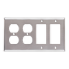 4-Gang 2 Duplex & 2 Decorative Combination Wall Plates, Stainless Steel Standard Size Polished Finish - 73SBS - Suzhou Ele Mfg Co., Ltd.