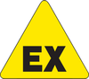 Brady B-946 Black on Yellow Triangle Vinyl Fire Hazard Label - 2 in Width - 2 in Height - Printed Text = EX - 60211 - 754476-60211 - R. S. Hughes Company, Inc.