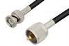 UHF Male to BNC Male Cable 48 Inch Length Using 53 Ohm RG55 Coax - PE34591LF-48 - Pasternack