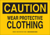 Brady B-555 Aluminum Rectangle Yellow Personal Protection Equipment (PPE) Sign - 14 in Width x 10 in Height - TEXT: CAUTION - 128631 - 754473-77542 - R. S. Hughes Company, Inc.