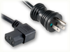 NEMA 5-15P HG BLACK to IEC-60320-C13 RIGHT ANGLE HOME // Power Cords // Hospital Grade Power Cords // Black Plugs And Connectors -- 0283.180 - Image