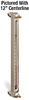 Aluminum Liquid Level Gage with Card Thermometer and Shut-off, 13” Centerline, 3/8
