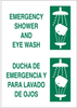 Brady B-555 Aluminum Rectangle White Eyewash & Shower Sign - 10 in Width x 14 in Height - Language English / Spanish - 38481 - 754476-38481 - R. S. Hughes Company, Inc.