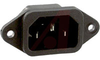 AC POWER INLET, IEC 320, SCREW MOUNT, .187 QD SOLDER - 70133356 - Allied Electronics, Inc.