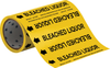 Brady B-946 Black on Yellow Vinyl Self-Adhesive Pipe Marker - 8 in Height - 30 in Length - Printed Msg = BLEACHED LIQUOR with Left Arrow - 52641 - 754476-52641 - R. S. Hughes Company, Inc.