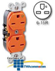 Leviton Slim Design 15A/250V NEMA 6-15R Duplex Receptacle - 5662-IG - TelephoneStuff.com
