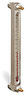 Aluminum Liquid Level Gage with Card Thermometer and Shut-off, 10” Centerline, 1/2