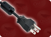 NEMA 5-15P WITH FERRITE to IEC-60320-C13 WITH FERRITE HOME // Power Cords // North American Power Cords // 3 Conductor Power Cords -- 7420.079F