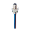 M12 Power Receptacle Connector: Male, front mount (positionable), 4-pin, T-coded, silver housing, 50 V AC / 60 V DC, 16 A - RSP6U 4T-033 - Belden Inc.