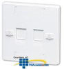 Hubbell UK-Style Single-Gang, 2-Port, Unloaded Flat Plate.. - BPS12 - TelephoneStuff.com