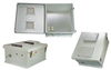 18x16x08 Fiberglass Polyester FRP Weatherproof Outdoor IP24 NEMA 3R Enclosure, 120 VAC MNT PLT, Solid State Therm. Heat & Vented Lid Gray - TEF181608-1HVS - Transtector Systems, Inc.