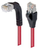Category 6 Shielded LSZH Right Angle Patch Cable, Straight/Right Angle Down, Red, 25.0 ft -- TRD695SZRA1RD-25 -Image