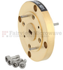 WR-19 Waveguide Bulkhead Adapter Using UG-383/U-Mod Round Cover Flange and Operating from 40 GHz to 60 GHz - FMWAD5003 - Fairview Microwave Inc.