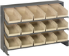 Sloped Bench Rack, 3Shelves, 15Bins, Iv; Shelving Unit Type Quantum Storage - 44AC6434 - Newark, An Avnet Company