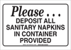 Brady B-555 Aluminum Rectangle White Personal Hygiene Sign - 14 in Width x 10 in Height - TEXT: PLEASE. - 57079 - 754476-57079 - R. S. Hughes Company, Inc.