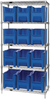 Open Wire Shelving, 5Shelves, 12Bin, Blu; Shelving Unit Type Quantum Storage - 44AC8155 - Newark, An Avnet Company