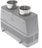 Standard, Rectangular Hood, size 104.27, 4 Pegs, 2 Top PG21 cable entries - CAV-24.221 - Mencom Corporation