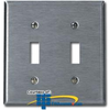 Leviton 2-Gang 2-Toggle  Oversized Steel Faceplate - 84109-40 - TelephoneStuff.com