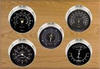 5 Instrument Weather Station - Professional, Nickel cases, Black dials, Oak panel