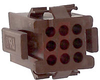 Connector, Soft Shell; 250 VAC; 9 A (Max.); 0.165 x 0.165 in.; Nylon; Brick Red - 70083735 - Allied Electronics, Inc.
