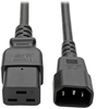 C19 to C14 Power Cord - Heavy Duty, 15A, 100-250V, 14 AWG, 6 ft., Black - P047-006 - Tripp Lite by Eaton