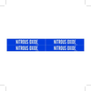 Brady B-946 White on Blue Vinyl Self-Adhesive Pipe Marker - 1 1/8 in Height - 7 in Length - Printed Msg = NITROUS OXIDE - 90333 -- 754476-90333