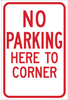 Brady B-959 Aluminum Rectangle White Parking Restriction, Permission & Information Sign - Reflective - TEXT: NO PARKING HERE - 115518 - 754473-18510 - R. S. Hughes Company, Inc.