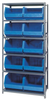Open Shelving, 6Shelves, 10Bins, Blue; Shelving Unit Type Quantum Storage - 44AC6723 - Newark, An Avnet Company