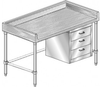 MTSBXT Series, Maple NSF Listed Worktable with 4"" Backsplash on Three Sides -- MTSBXT-3048 - Image