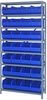 Open Shelving, 8Shelves, 28Bins, Blue; Shelving Unit Type Quantum Storage - 44AC8849 - Newark, An Avnet Company