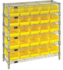 Open Wire Shelving, 6Shelves, 25Bin, Yel; Shelving Unit Type Quantum Storage - 44AC8216 - Newark, An Avnet Company
