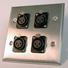 HAVE 2Gang Stainless Wallplate 4BG XLRF - HAVWP2011XLRFBG4A - HAVE, Inc.