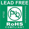 Protective Pak White on Green Lead-Free Label - 1.75 in Width - 1.75 in Height - Printed Text = LEAD FREE RoHS COMPLAINT - PROTEKTIVE PAK 47102 - PROTEKTIVE PAK 47102 - R. S. Hughes Company, Inc.